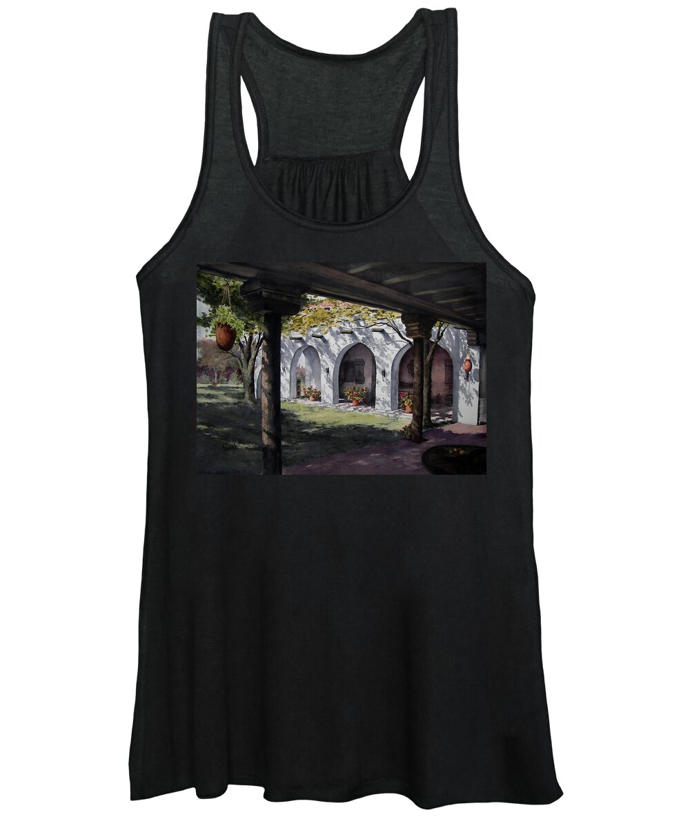 Courtyard Women's Tank Top featuring the painting Elfrida Courtyard by Sam Sidders