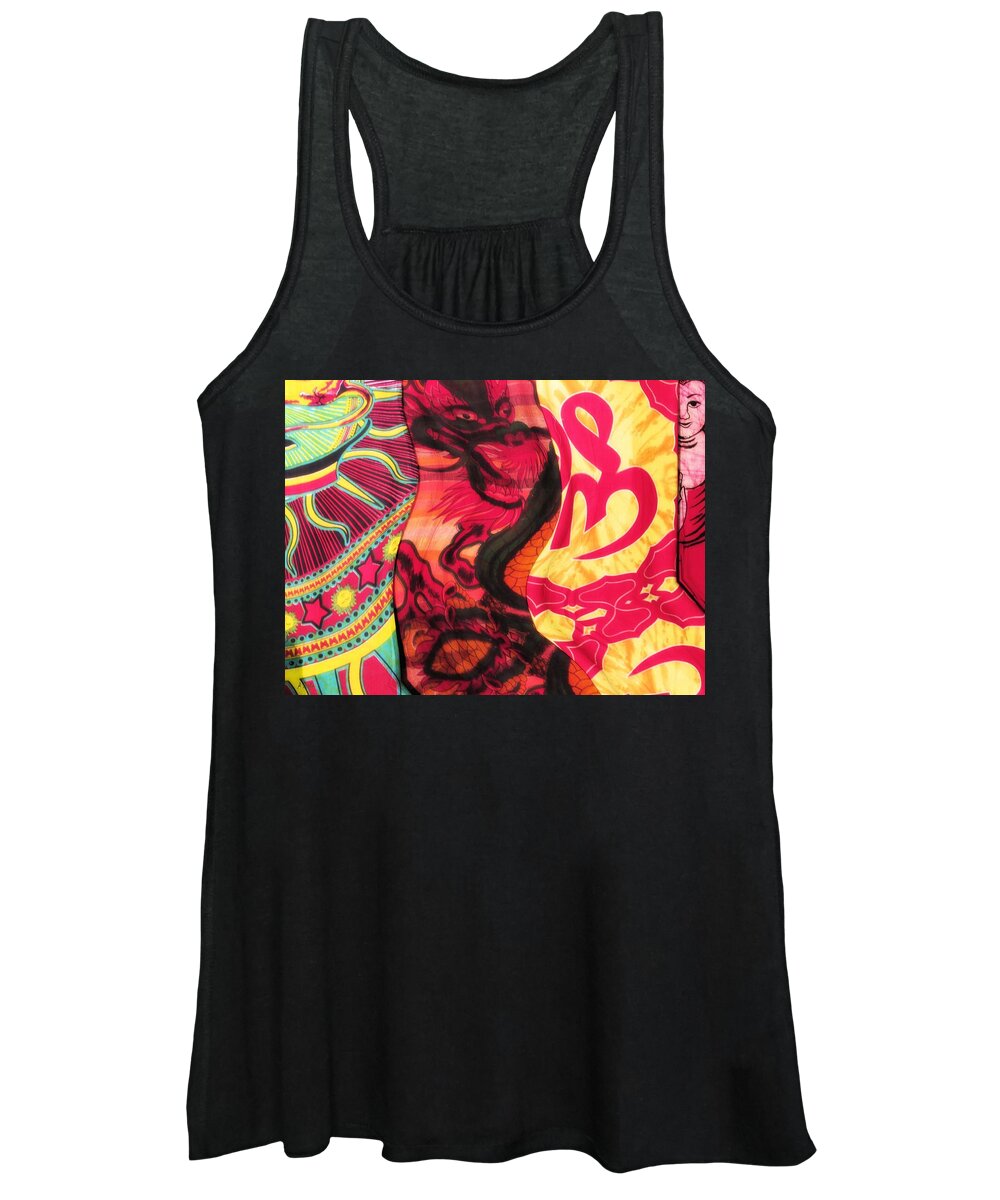 Fabric Women's Tank Top featuring the digital art Fabric Collision by Alec Drake