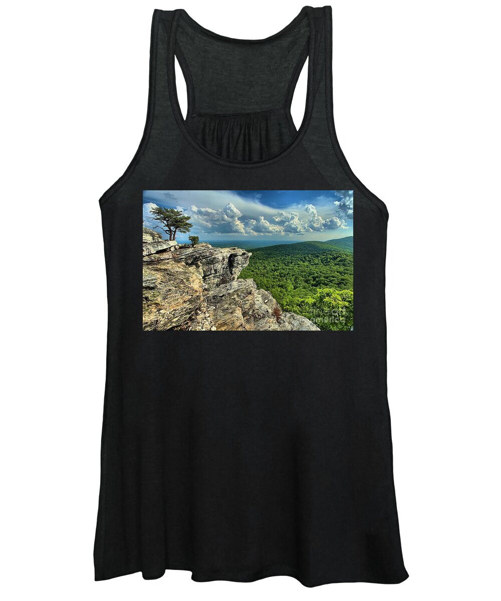 Hanging Rock State Park Women's Tank Top featuring the photograph Face In The Cliff by Adam Jewell