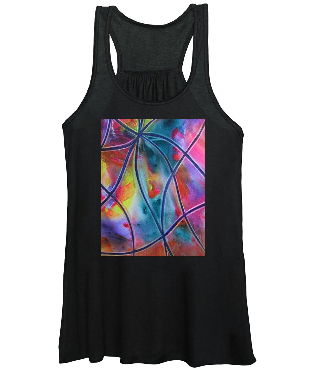 Ksg Women's Tank Top featuring the painting Faux Stained Glass II by Kim Shuckhart Gunns