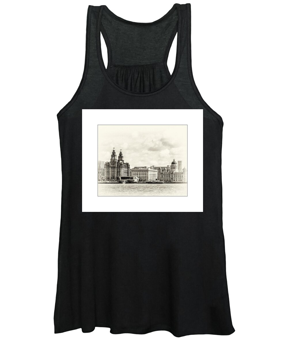 Liverpool Museum Women's Tank Top featuring the photograph Ferry at Liverpool terminal by Spikey Mouse Photography