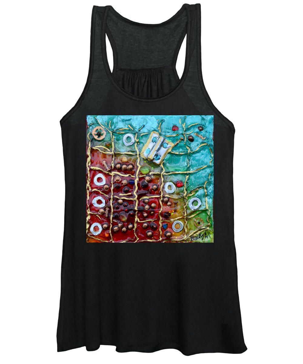 Modern Women's Tank Top featuring the mixed media Finding A Way Out by Donna Blackhall