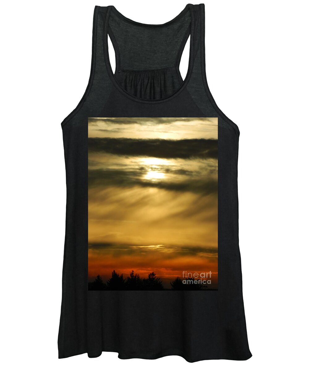 Fire Women's Tank Top featuring the photograph Fire Sunset 1 by Gallery Of Hope 