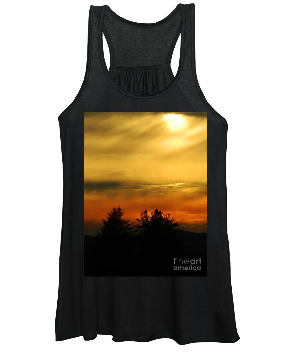 Fire Women's Tank Top featuring the photograph Fire Sunset 4 by Gallery Of Hope 