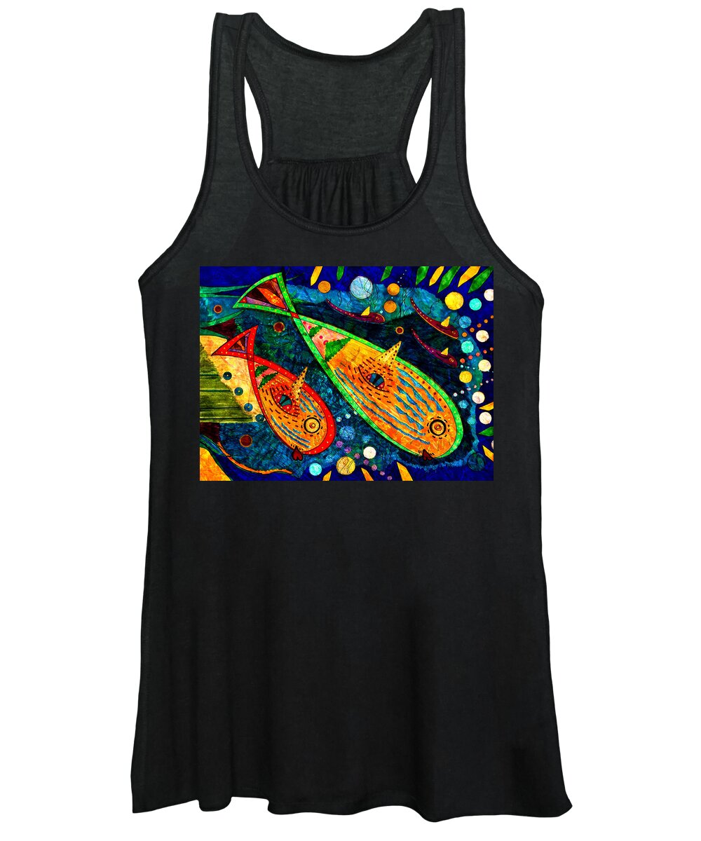 Fishes Women's Tank Top featuring the painting Fishes - Water Life by Marie Jamieson