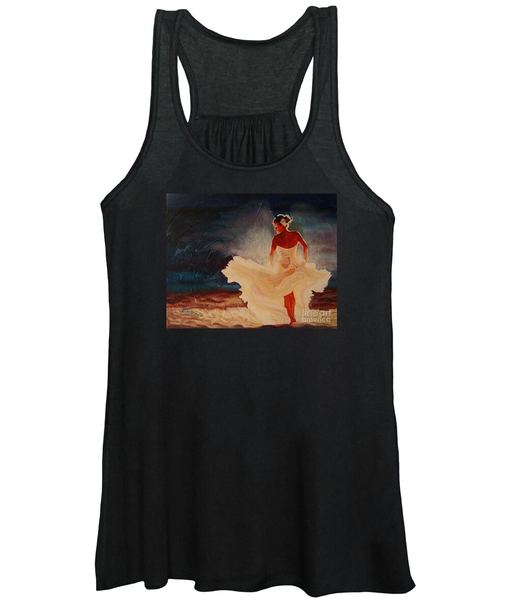 Flamenco Women's Tank Top featuring the painting Flamenco Allure by Janet McDonald