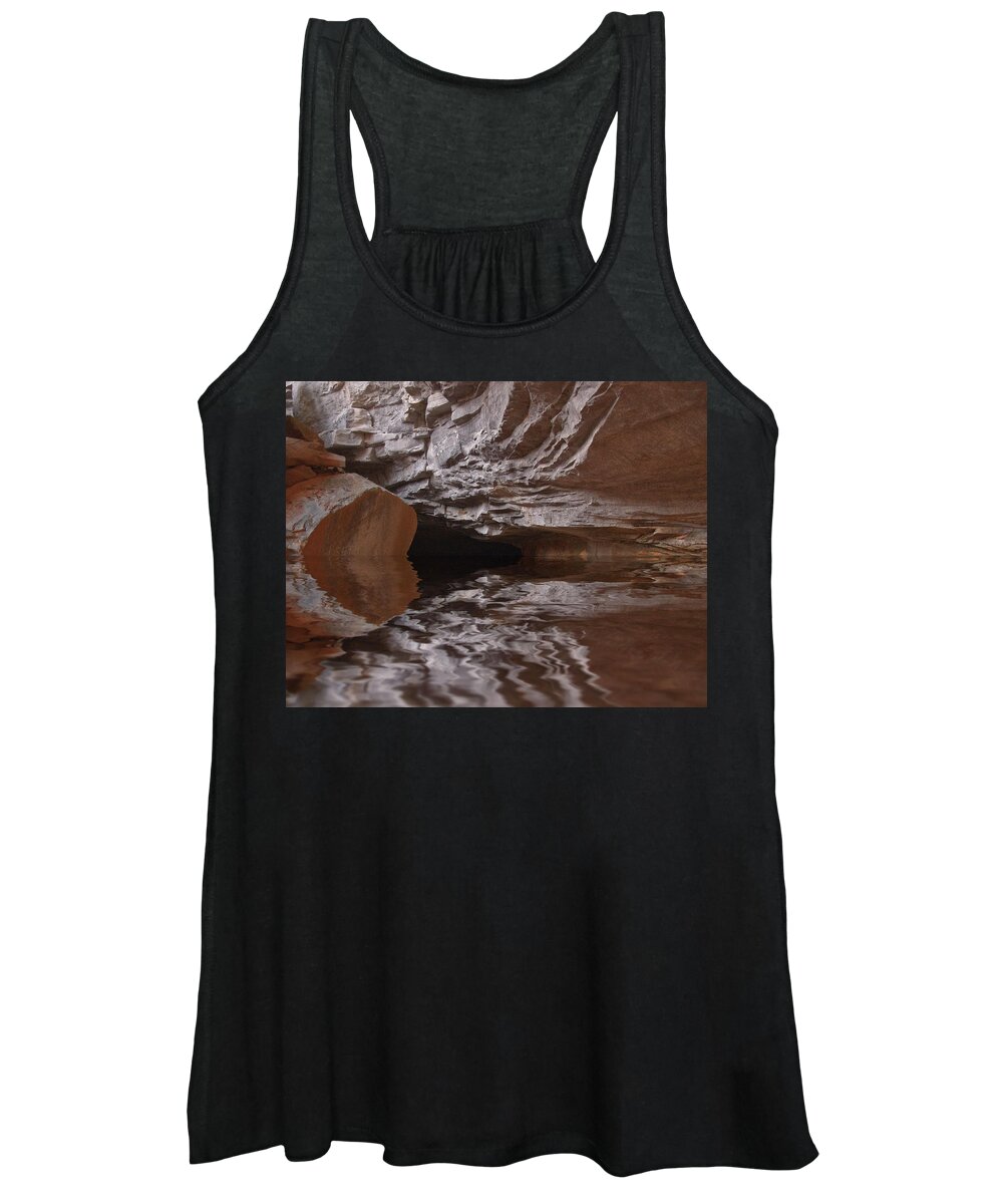 Landscape Women's Tank Top featuring the photograph flooded Ohio cave by Flees Photos