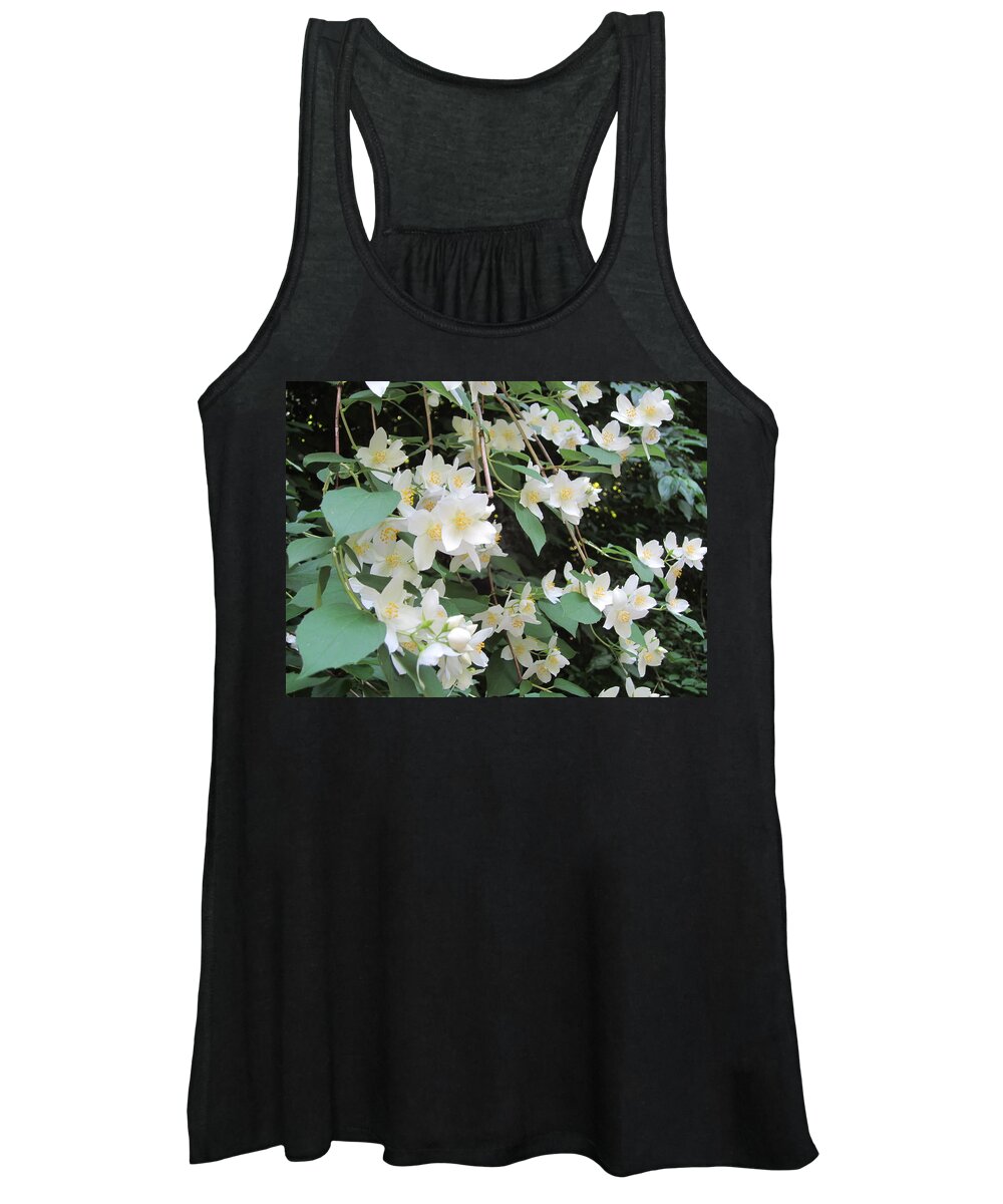 White Women's Tank Top featuring the photograph Floral Cascade by Pema Hou