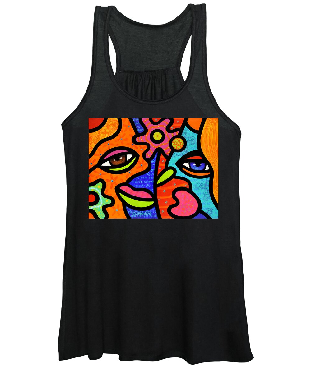 Shopping Women's Tank Top featuring the painting Flower Market by Steven Scott