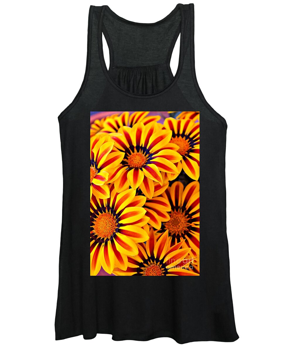 Gazania Women's Tank Top featuring the photograph Flower Power by Clare Bevan