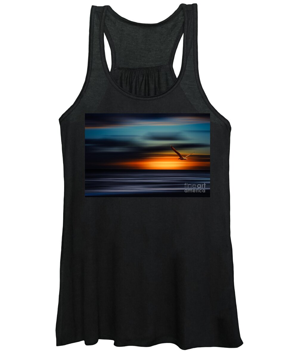 Sylt Women's Tank Top featuring the photograph Flying Into The Sunset by Hannes Cmarits