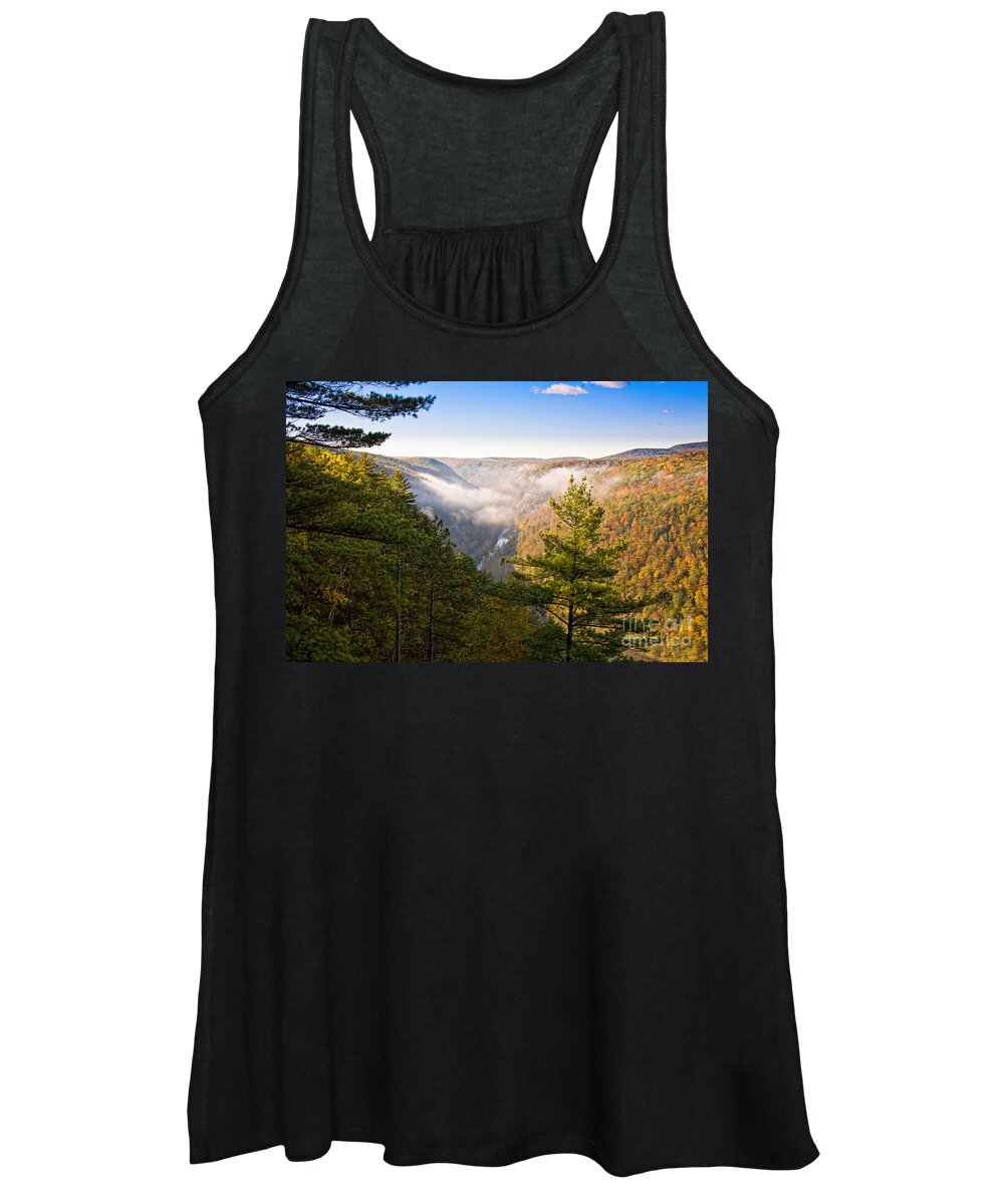 Nature Women's Tank Top featuring the photograph Fog over the Canyon by Ronald Lutz