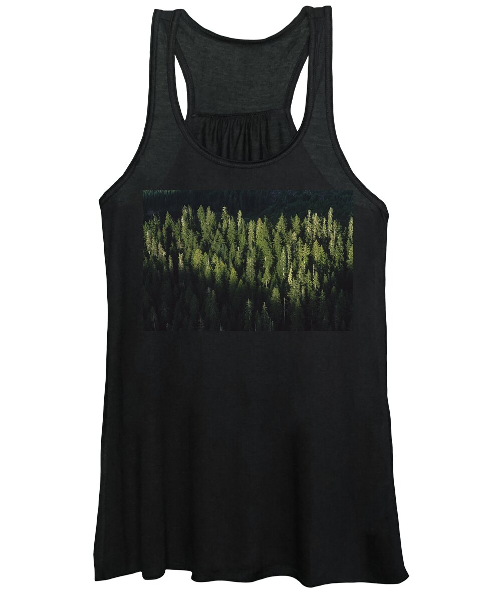 Feb0514 Women's Tank Top featuring the photograph Forest Aerial Olympic National Park by Mark Moffett