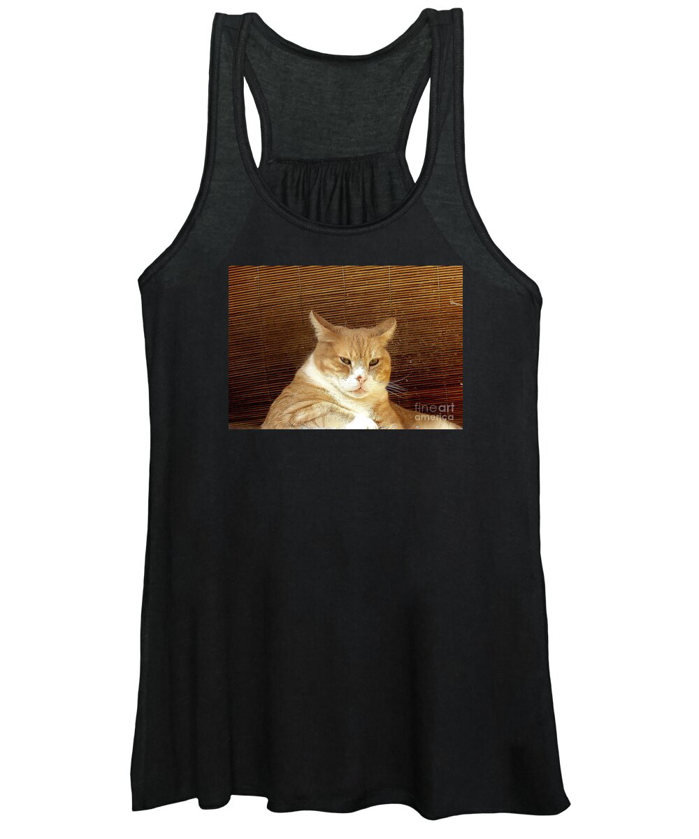 Cat Women's Tank Top featuring the photograph Ginger Cat in NYC by Noa Yerushalmi