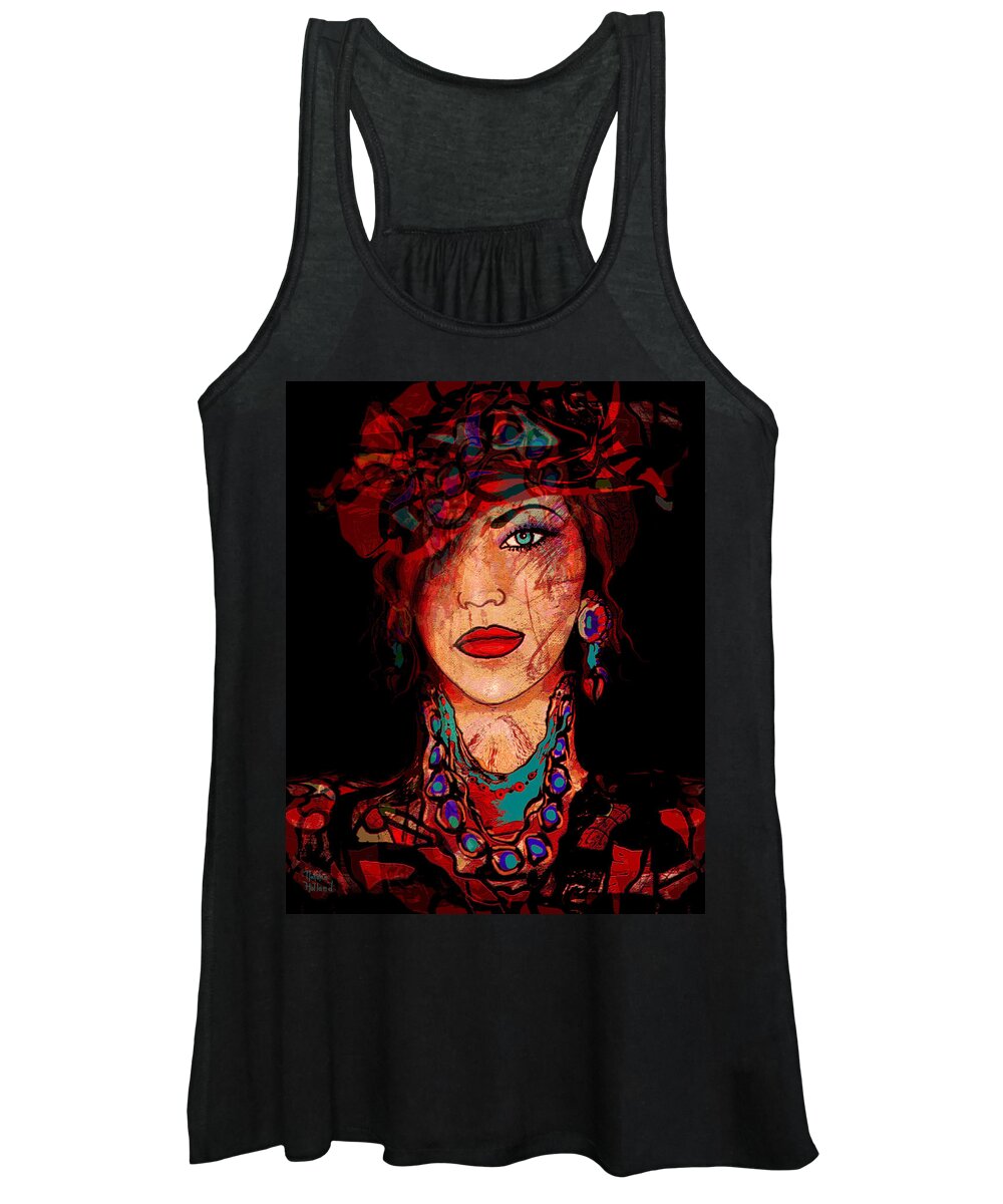 Woman Women's Tank Top featuring the mixed media Glamor by Natalie Holland