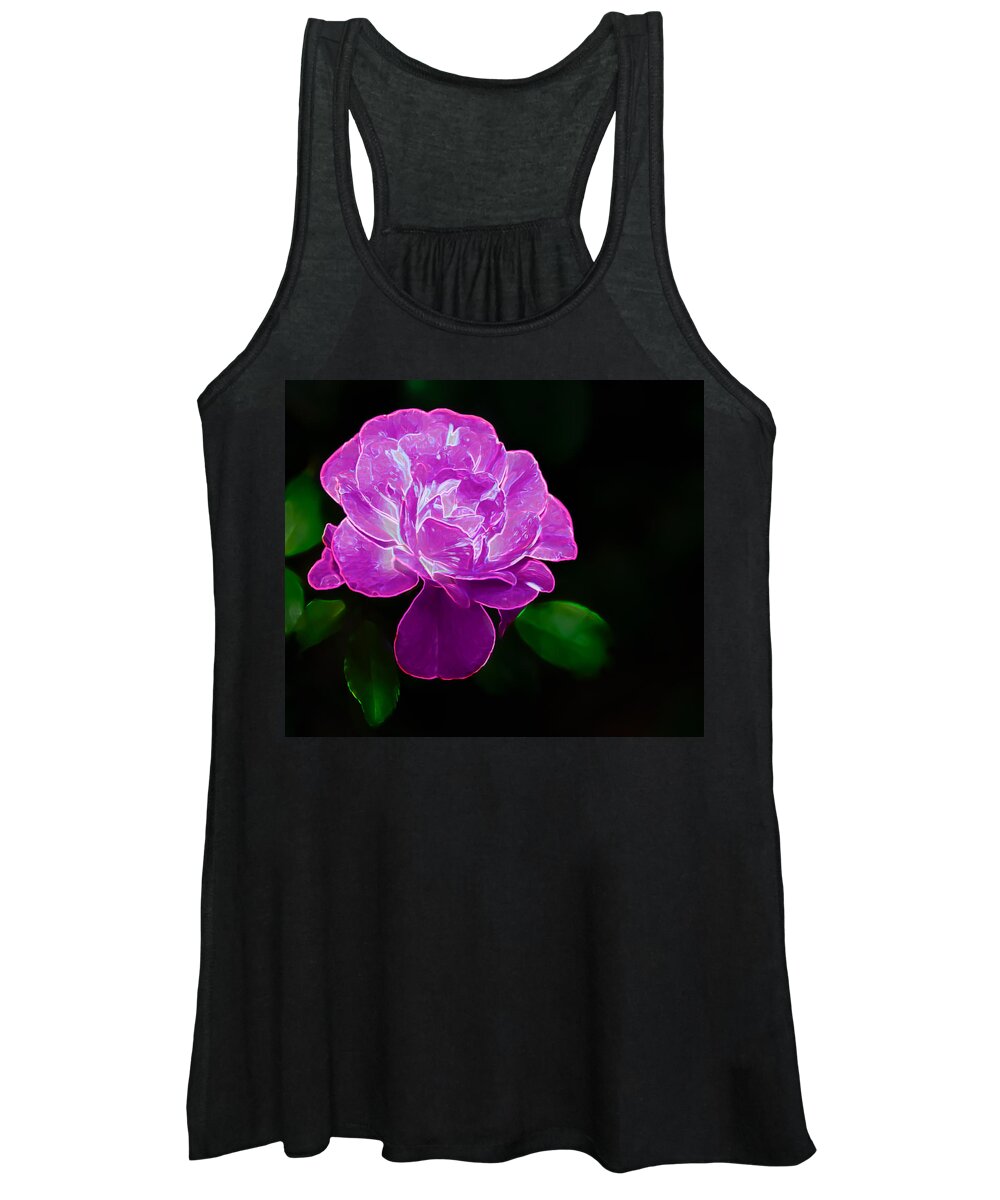 Flowers Women's Tank Top featuring the photograph Glowing Rose II by Penny Lisowski
