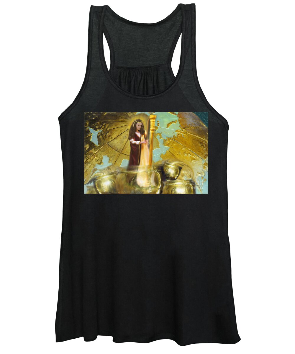 Prophetic Art Women's Tank Top featuring the painting Golden Bowls of Prayer by Constance Woods
