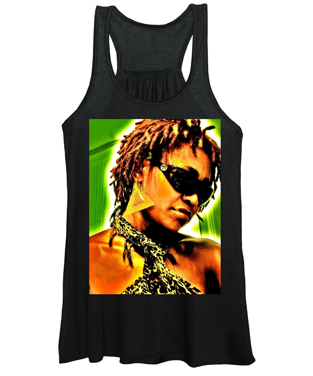 Portrait Women's Tank Top featuring the photograph Golden Girl by Cleaster Cotton