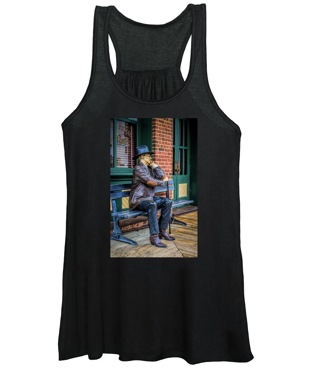 Grapevine Women's Tank Top featuring the photograph Grapevine Cowboy by Robert Bellomy