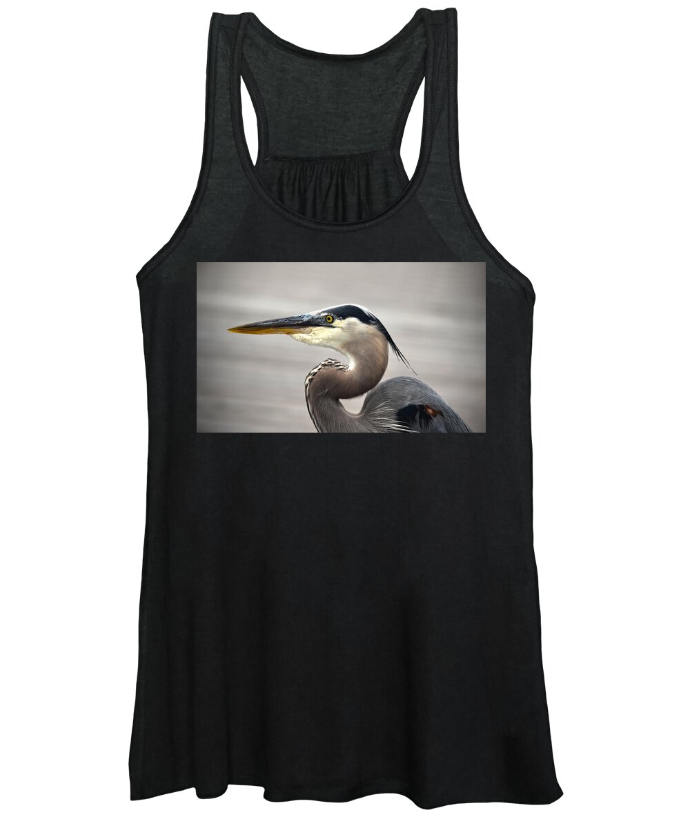 Great Blue Heron Women's Tank Top featuring the photograph Great Blue Heron Portrait by Sandi OReilly
