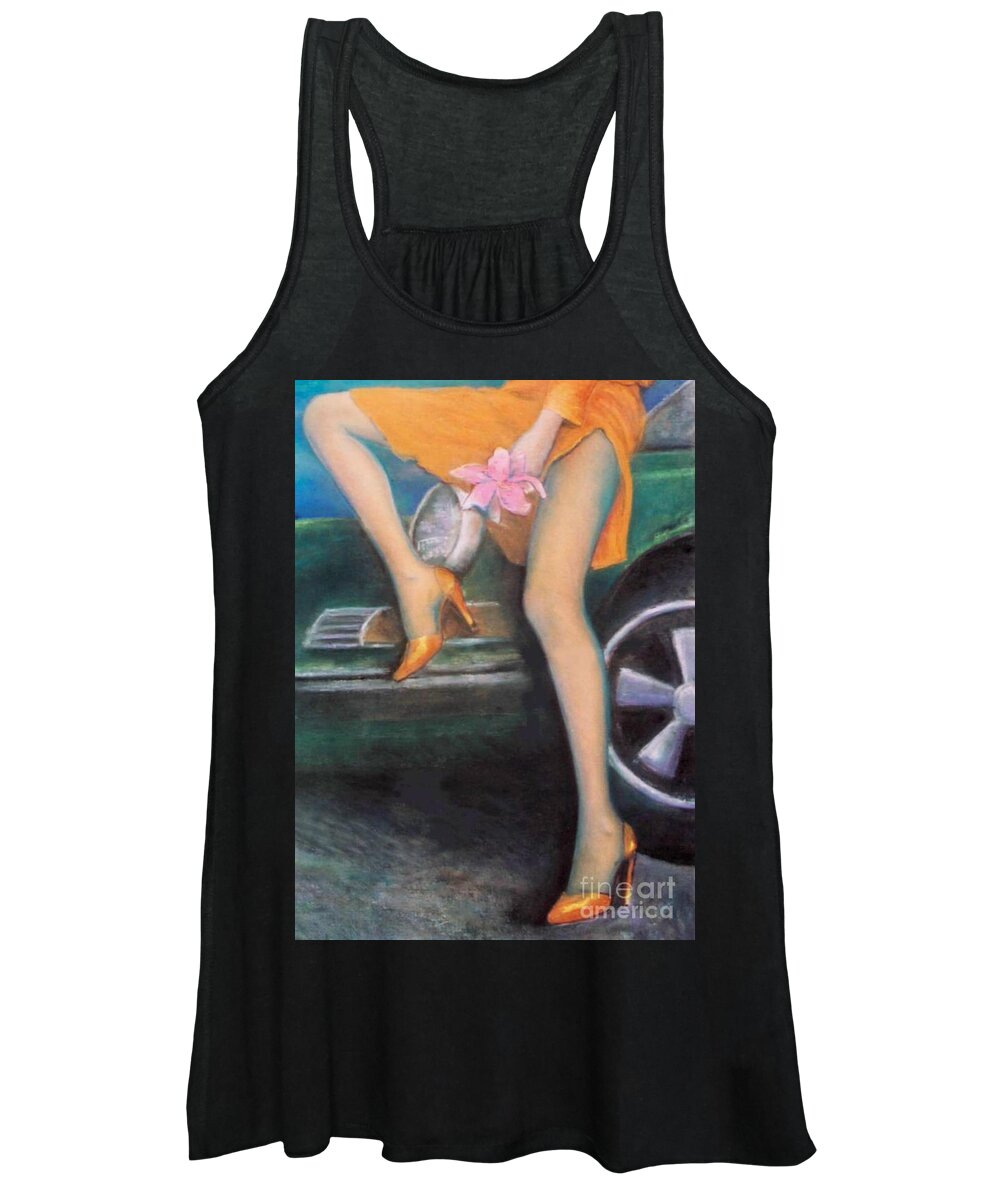 Sensual Women's Tank Top featuring the pastel Green Porsche by Mary Ann Leitch