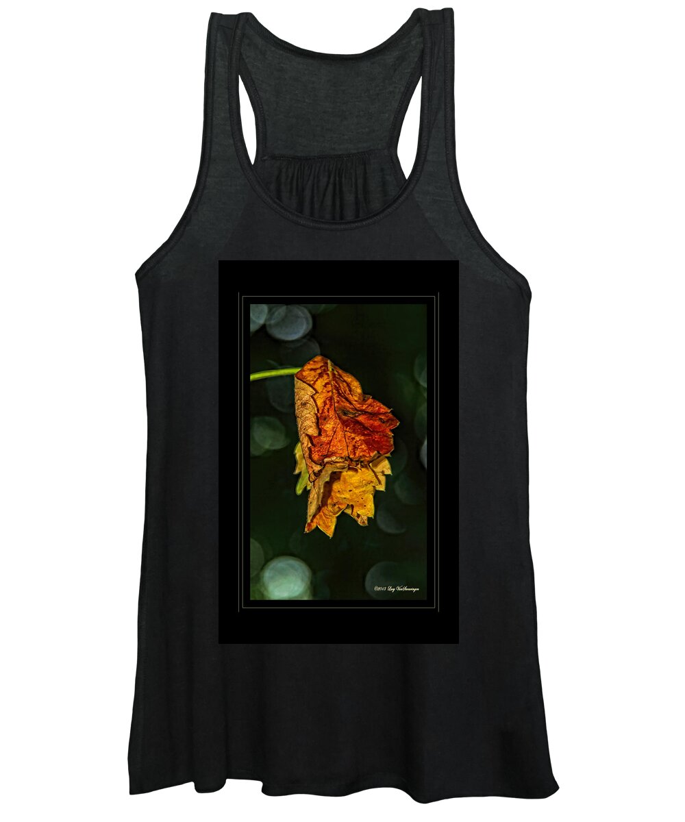 Fall Leaves Photograph Women's Tank Top featuring the photograph Hanging Gold framed by Lucy VanSwearingen
