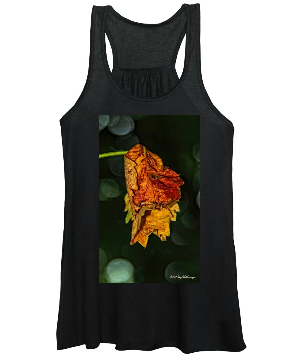 Fall Women's Tank Top featuring the photograph Hanging Gold by Lucy VanSwearingen