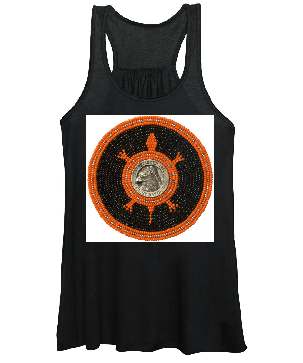 Turtle Women's Tank Top featuring the mixed media Harley Davidson ill by Douglas Limon