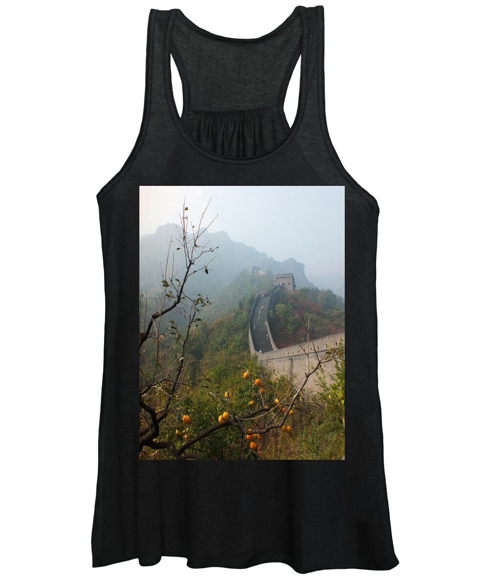 Great Wall Women's Tank Top featuring the photograph Harvest Time at The Great Wall of China by Lucinda Walter