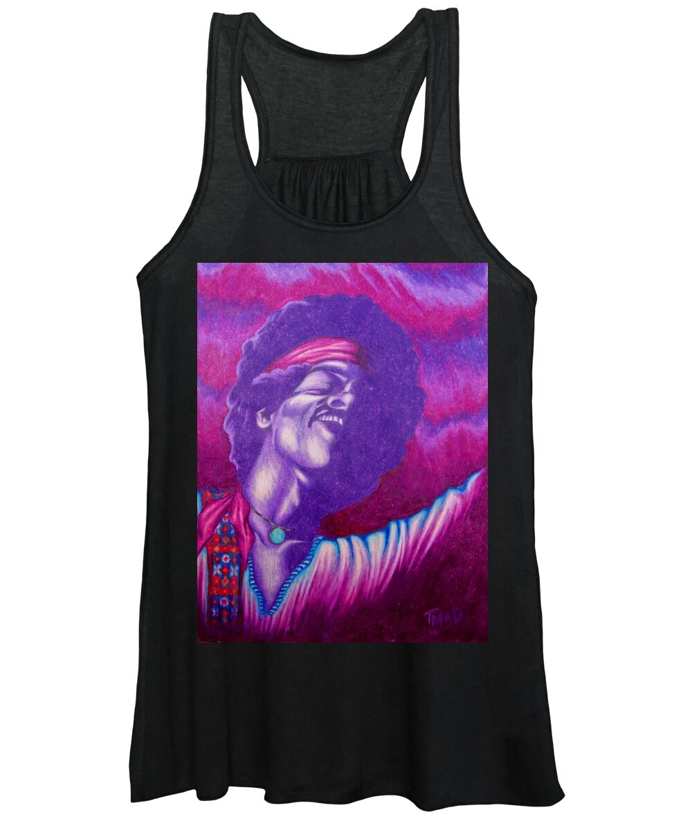 Michael Women's Tank Top featuring the drawing Haze by Michael TMAD Finney