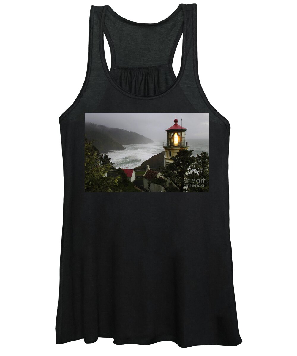 Lighthouse Women's Tank Top featuring the photograph Heceta Head Lighthouse 1 by Bob Christopher