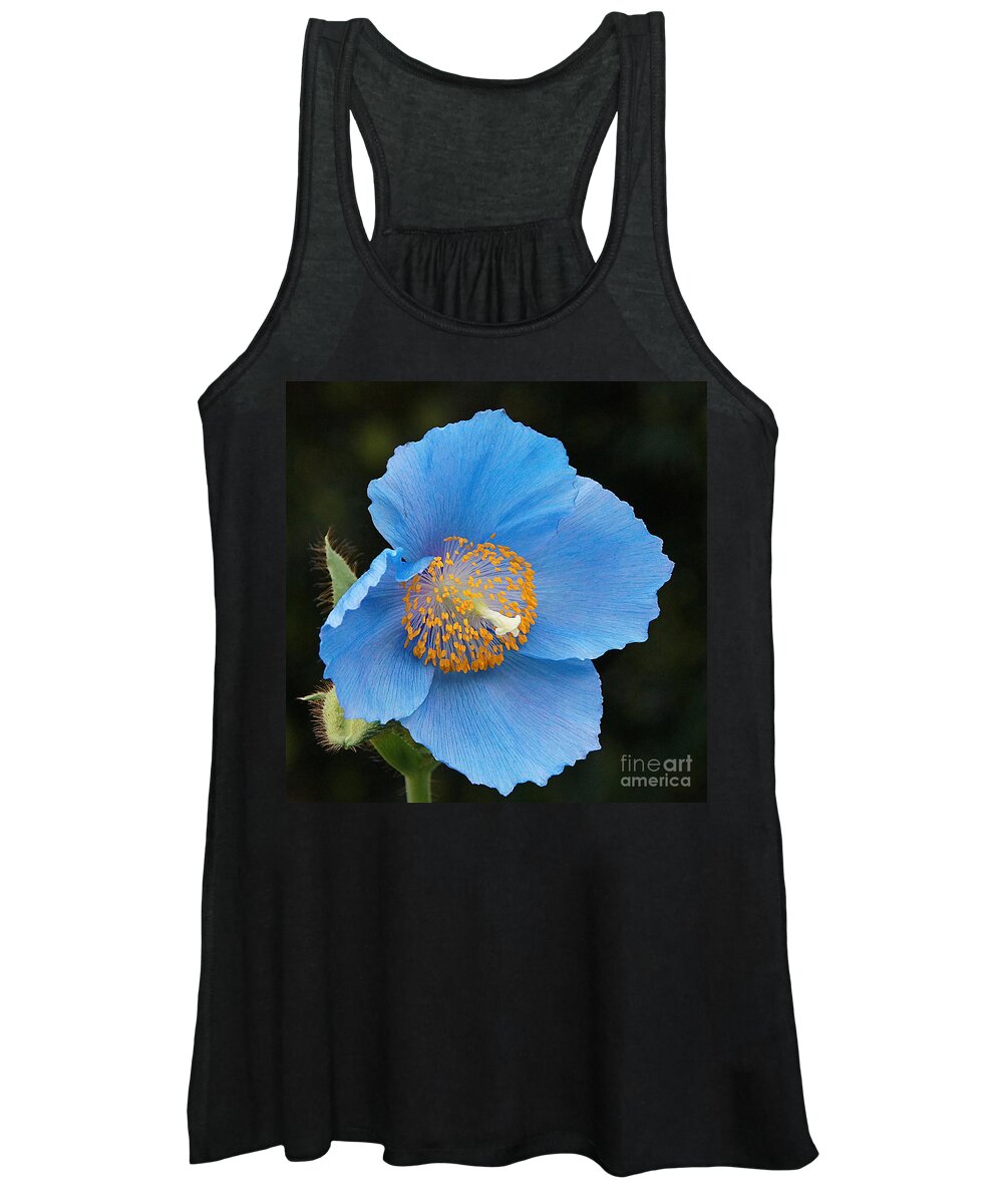 Himalayan Blue Poppy Women's Tank Top featuring the photograph Himalayan Gift -- Meconopsis Poppy by Byron Varvarigos
