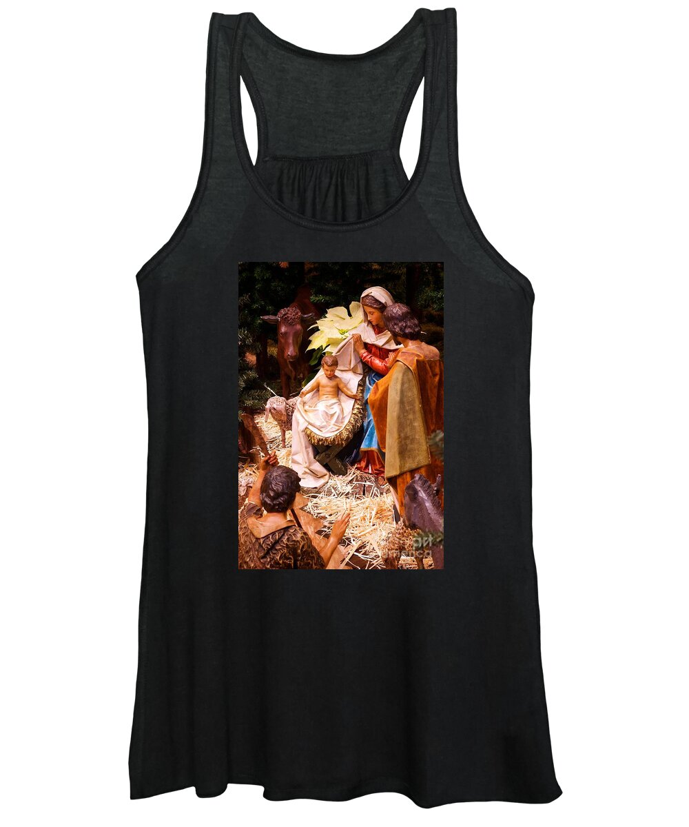 Christmas Cards Women's Tank Top featuring the photograph Holy Family Nativity by Frank J Casella