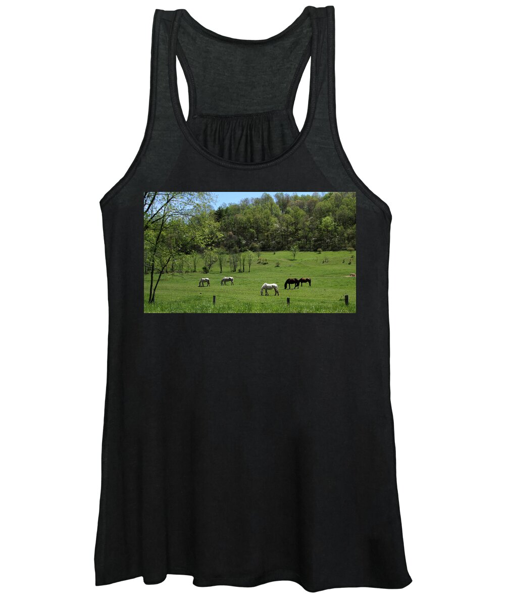 Green Pasture Women's Tank Top featuring the photograph Horse 27 by David Yocum