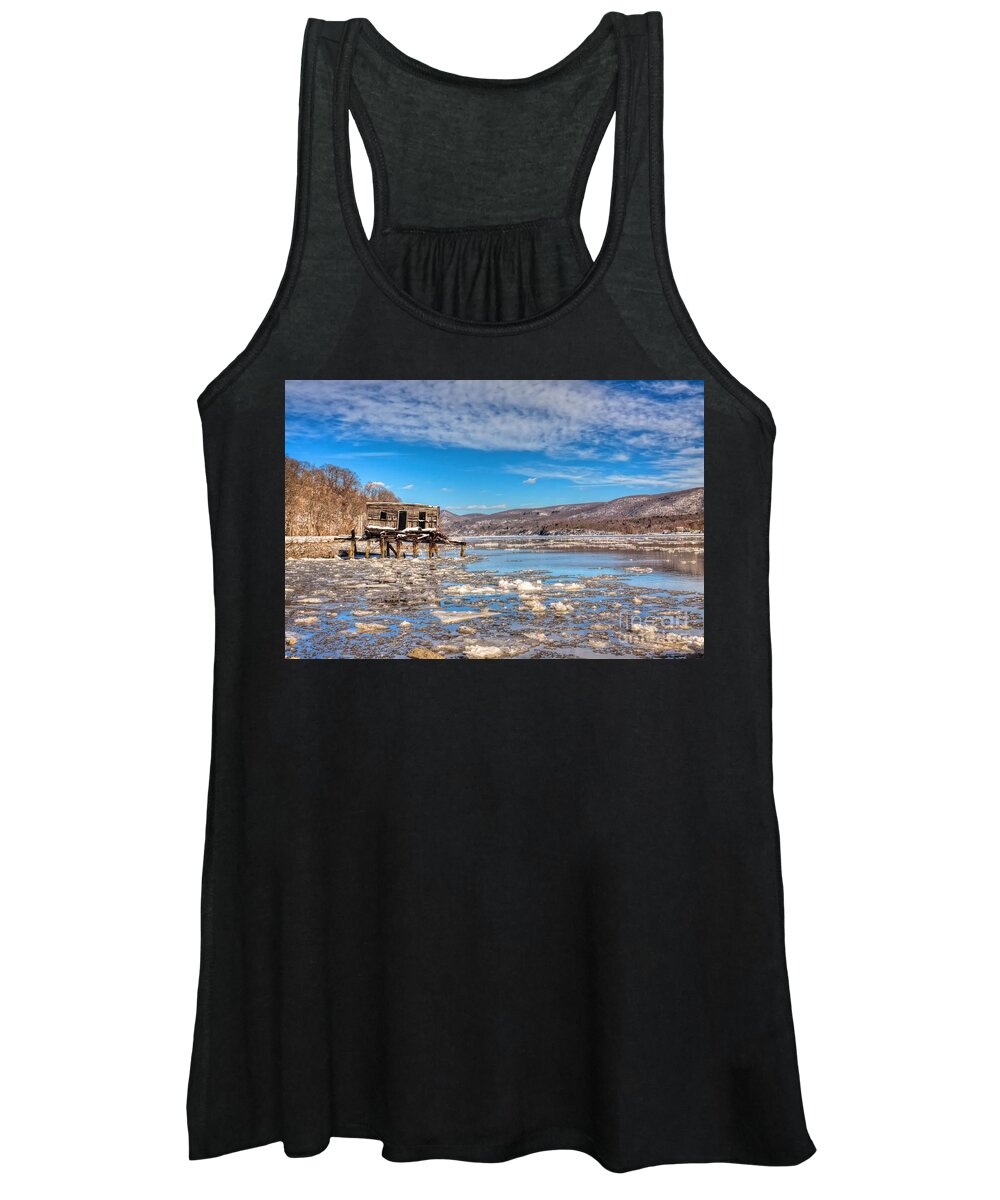 Fort Montgomery Ny Women's Tank Top featuring the photograph Ice Shack by Rick Kuperberg Sr