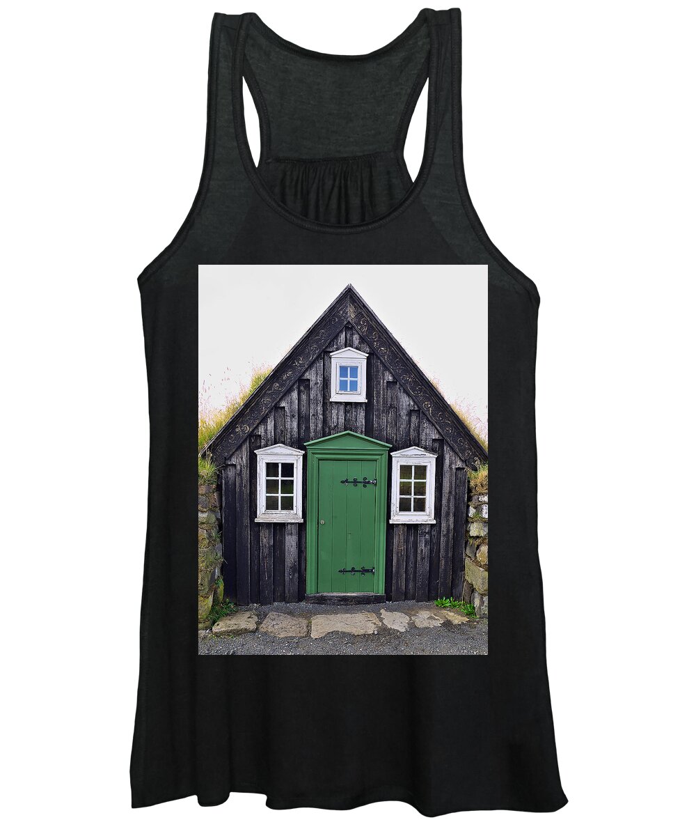 Grass Women's Tank Top featuring the photograph Icelandic old house by Ivan Slosar