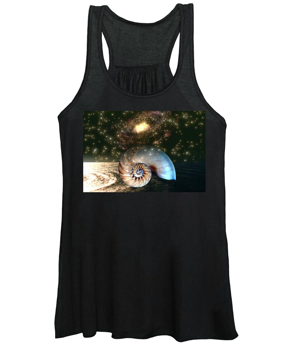 Shell Women's Tank Top featuring the digital art Inner Space Outer Space by Lisa Yount