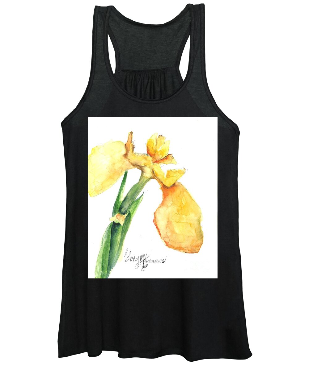 Owl Women's Tank Top featuring the painting Iris Blooms by Sherry Harradence