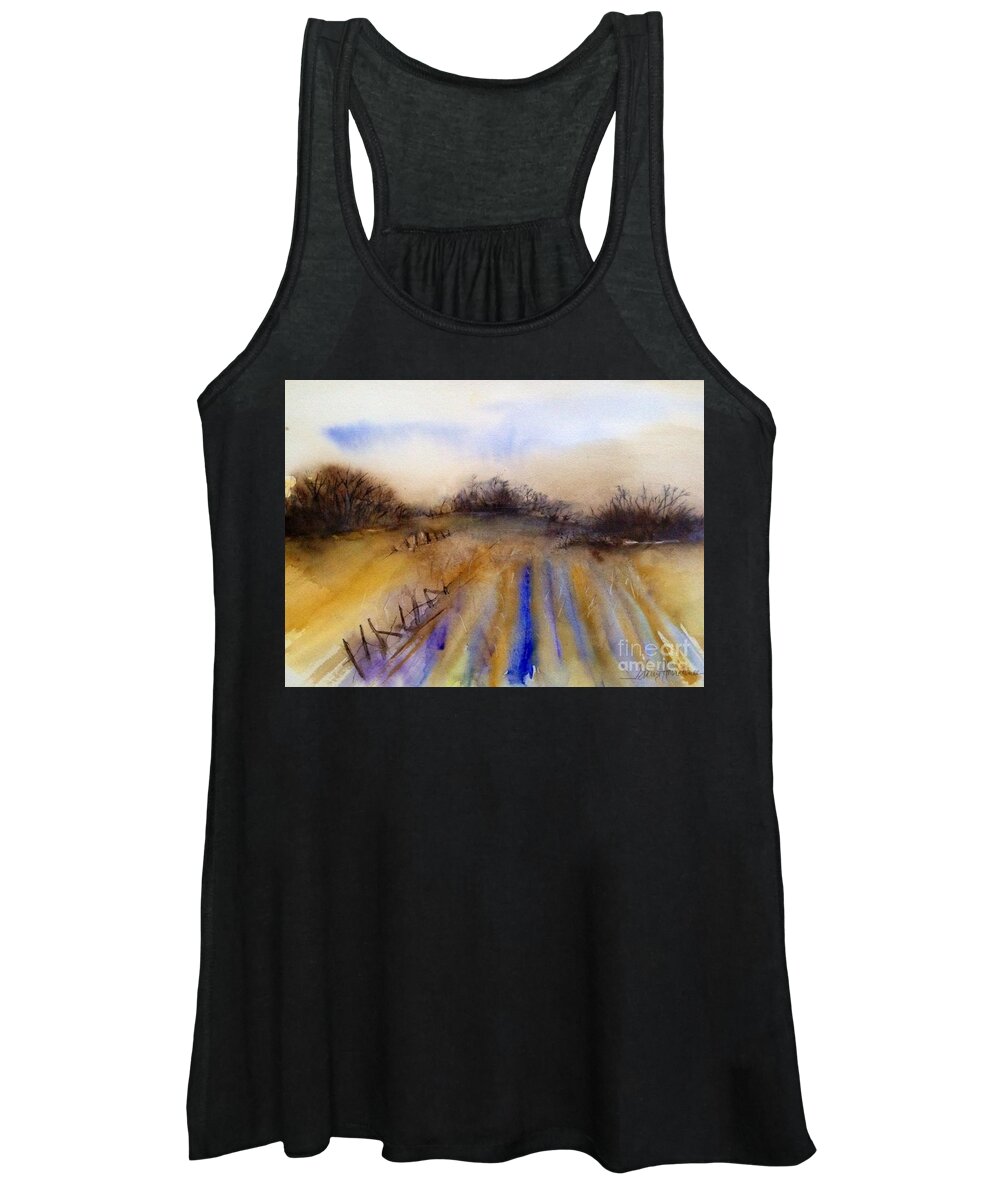 Farm Women's Tank Top featuring the painting Jackies Farm by Sherry Harradence