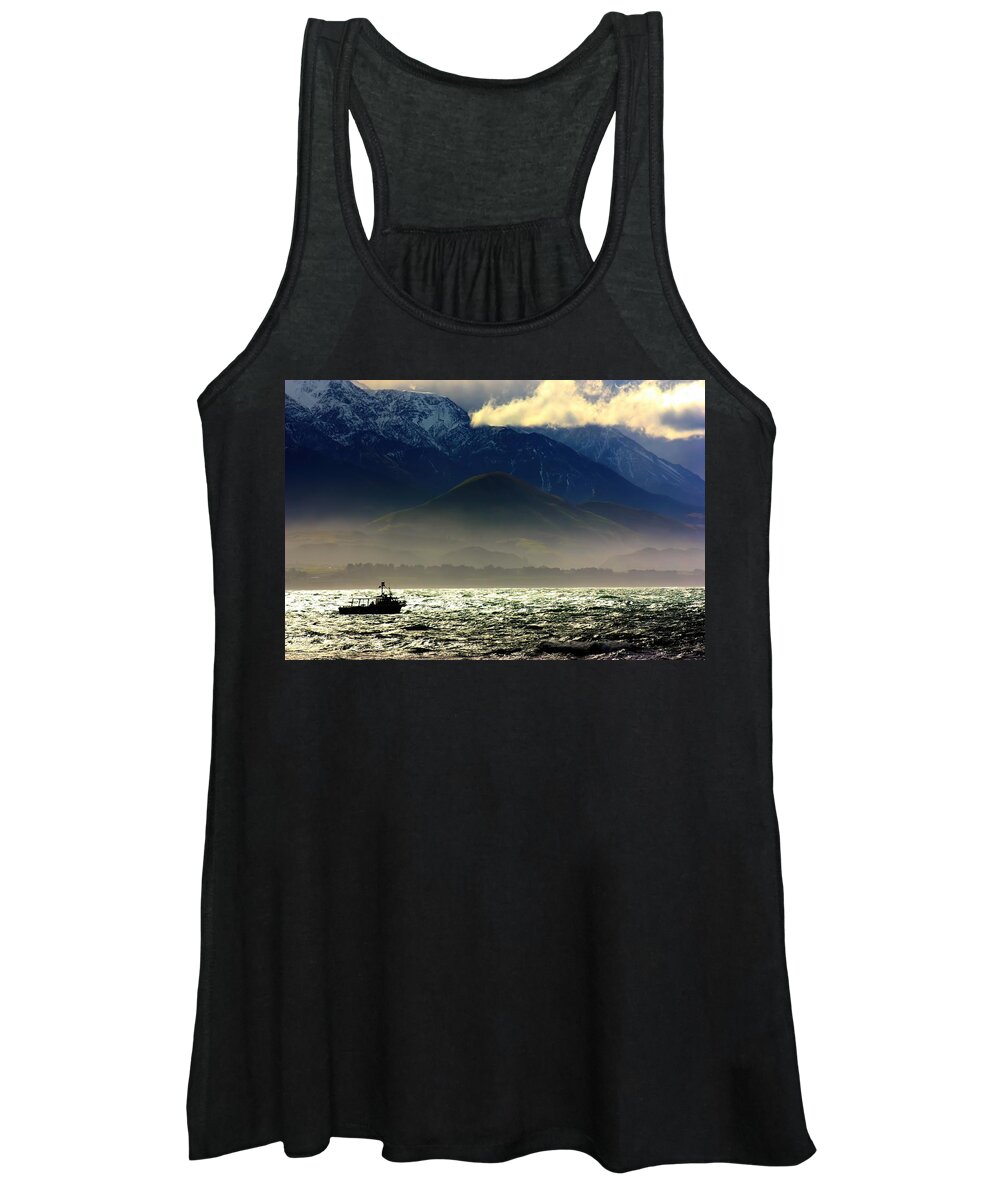 Rough Sea Women's Tank Top featuring the photograph Kaikoura Coast New Zealand by Amanda Stadther