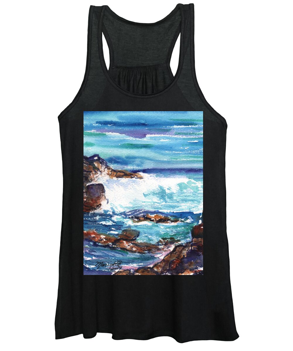 Ocean Watercolor Women's Tank Top featuring the painting Kauai Tide Pools 2 by Marionette Taboniar