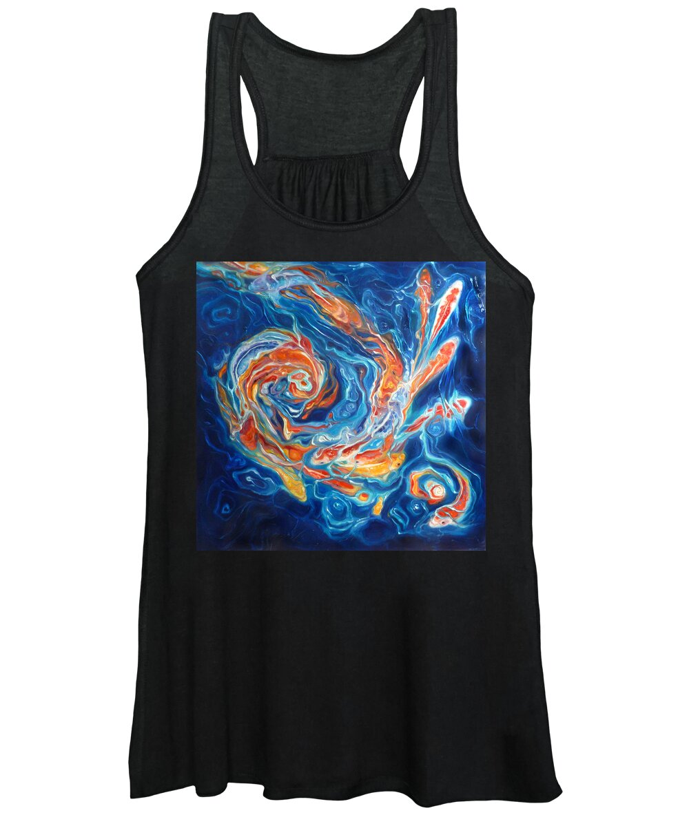 Koi Fish Women's Tank Top featuring the painting Koi Creation by Gill Bustamante