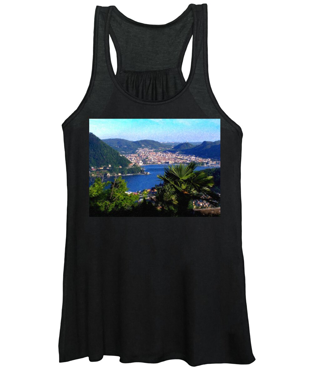 Lake Como Women's Tank Top featuring the painting Lake Como Itl7724 by Dean Wittle