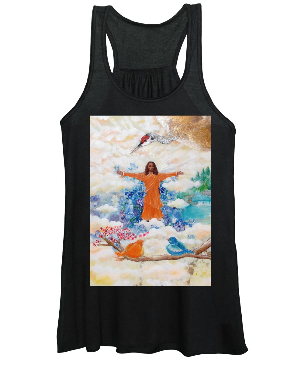 Paramhansa Yogananda Women's Tank Top featuring the painting Land Of Mystery by Ashleigh Dyan Bayer