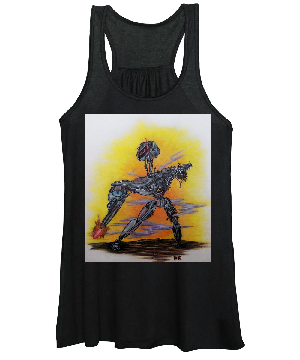 Michael Women's Tank Top featuring the drawing Last Resort by Michael TMAD Finney