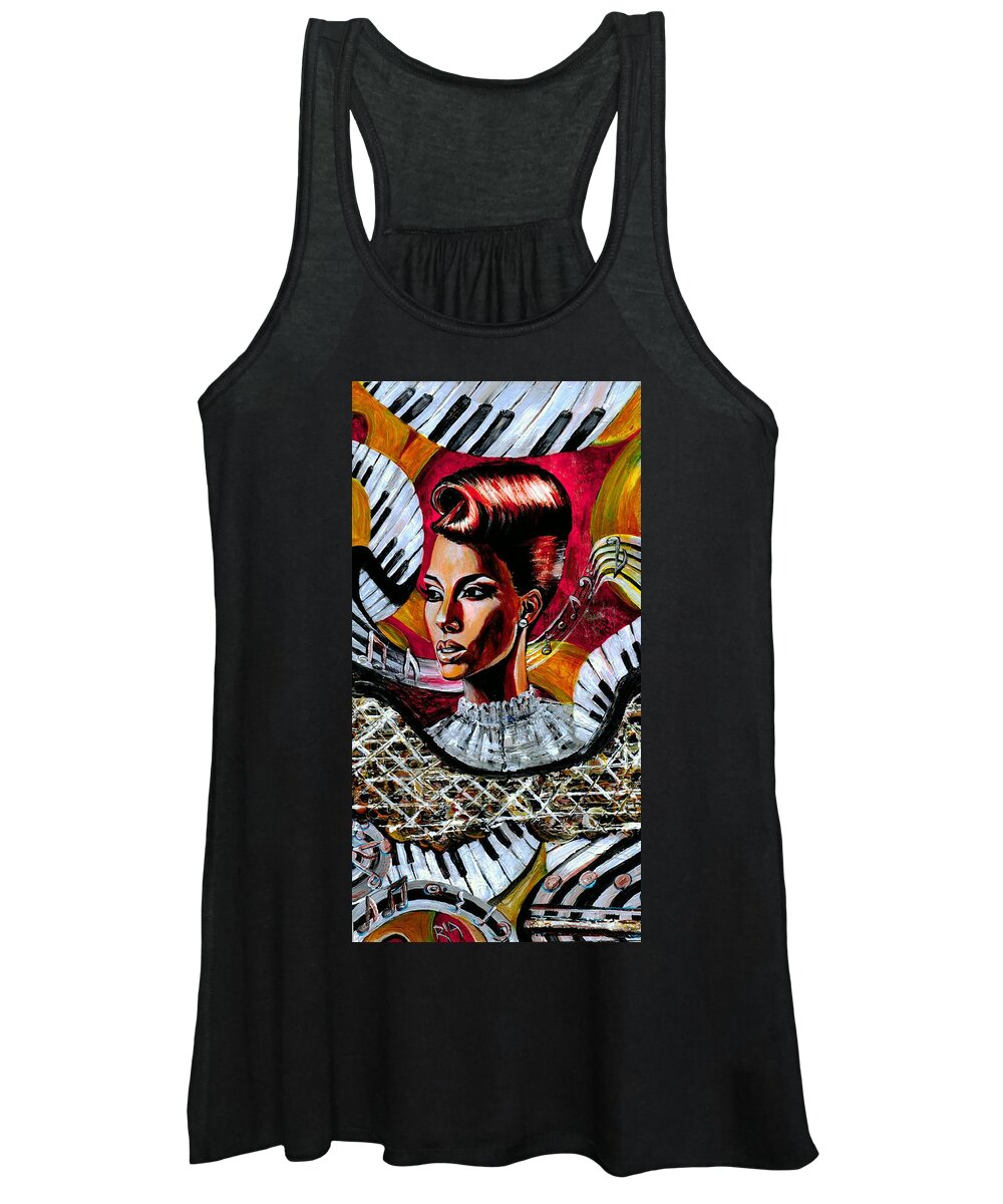 Alicia Keys Women's Tank Top featuring the photograph Life May Put You On Crazy Roller-coaster Rides But When Your Song Plays... by Artist RiA