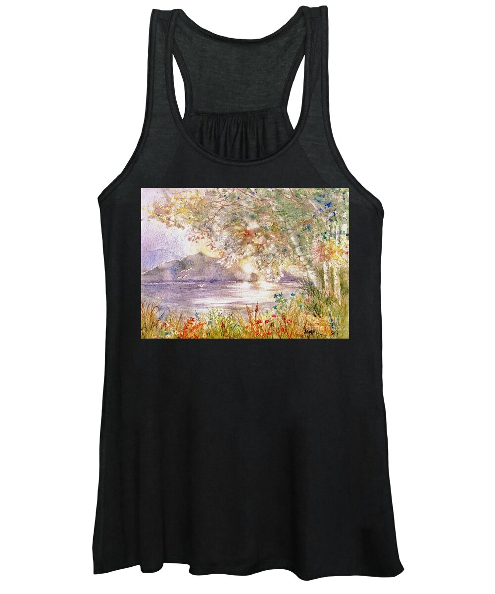 Sunrise Women's Tank Top featuring the painting Light Through The Pass by Marilyn Smith
