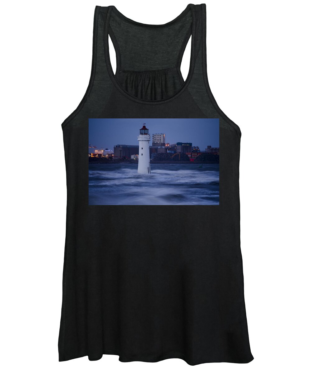 Lighthouse Women's Tank Top featuring the photograph Lighthouse in the Storm by Spikey Mouse Photography