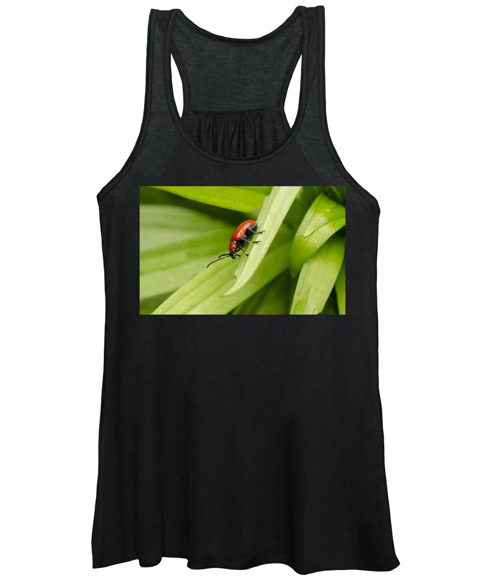 Lily Beetle Women's Tank Top featuring the photograph Lily Beetle by Spikey Mouse Photography