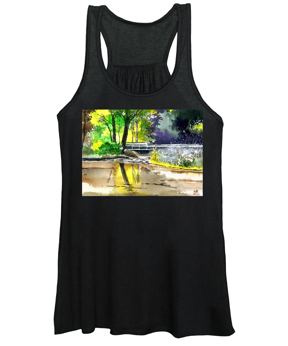 Nature Women's Tank Top featuring the painting Long time No see by Anil Nene